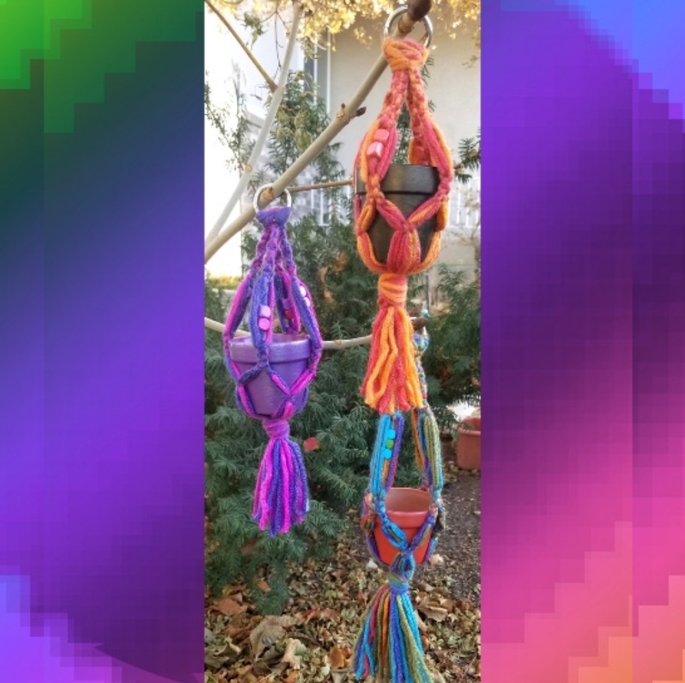 Set of Little Macrame Plant Hangers